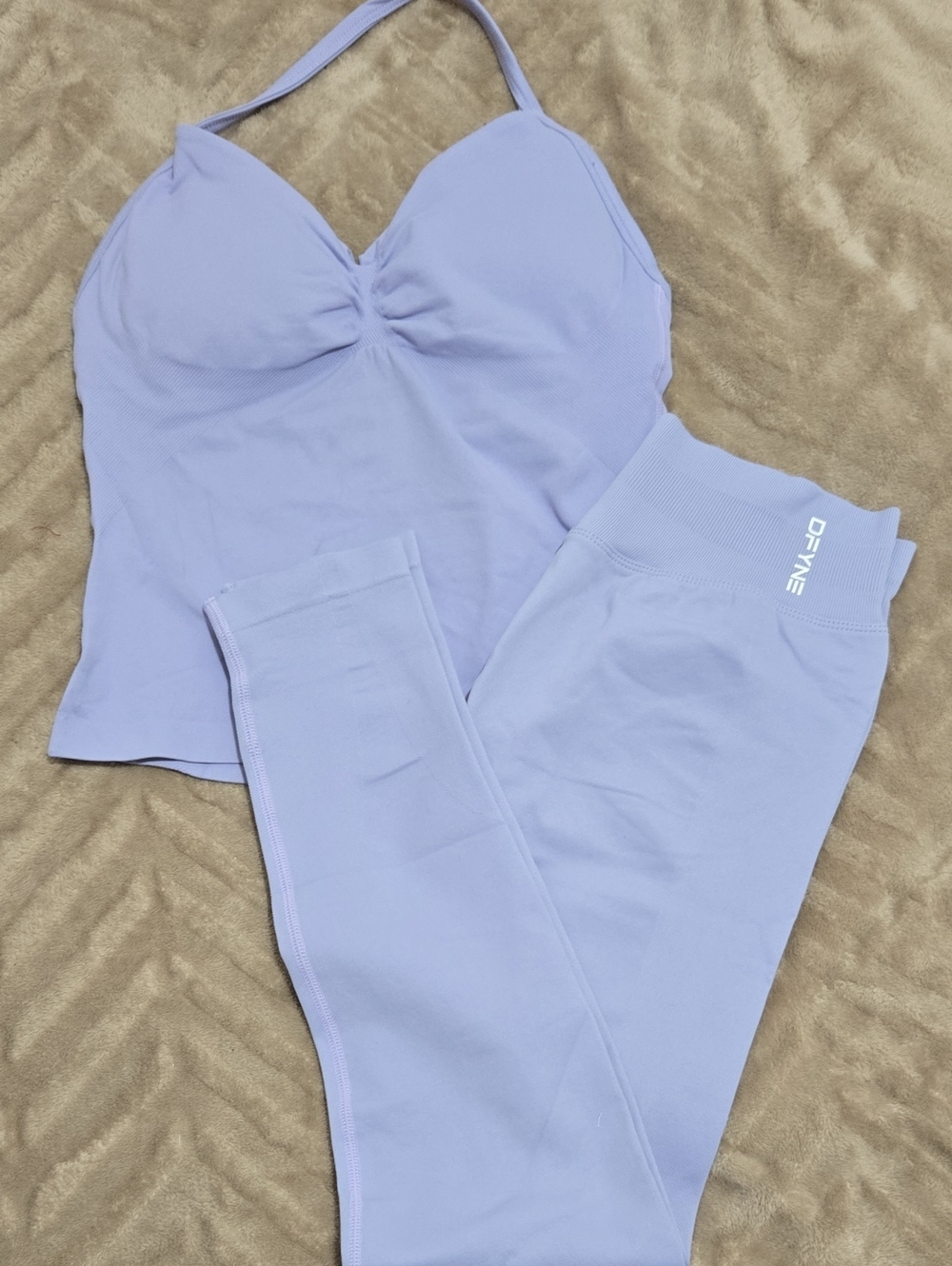 DFYNE Purple Activewear Set size LARGE